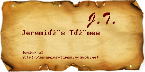 Jeremiás Tímea névjegykártya